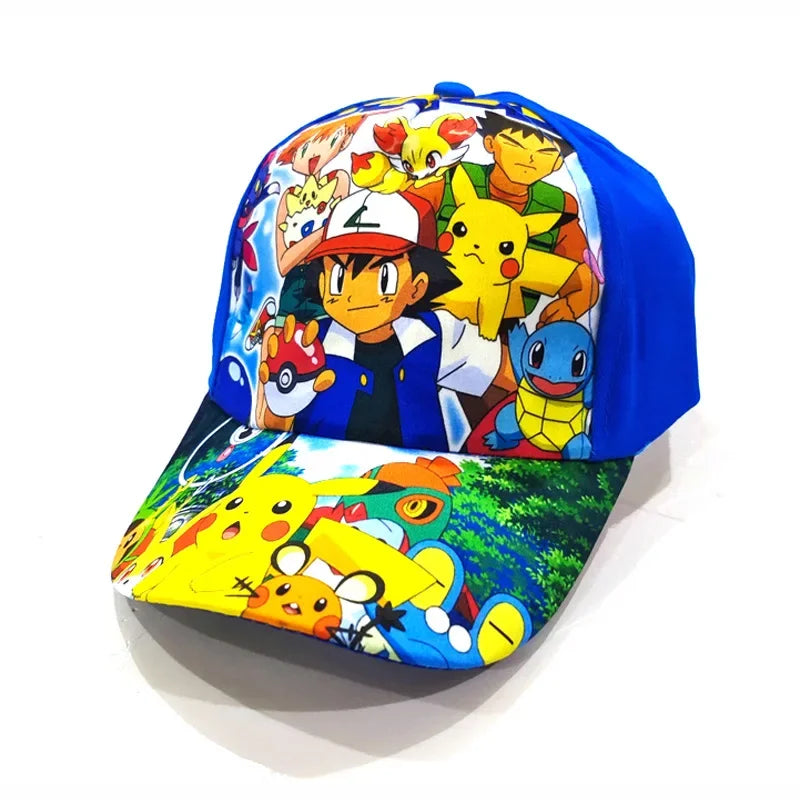 Czapka baseballowa z nadrukiem Pikachu z anime „Pokémon Go”, wykonana z poliestru, z daszkiem w stylu kreskówkowym, do przebierania się dla dzieci, jako dekoracja lub prezent urodzinowy