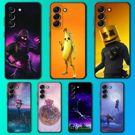 M-Midas F-Fortnite калъф за телефон за Samsung Galaxy A13,A21s,A22,A31,A32,A52,A53,A71,A80, мек черен кейс