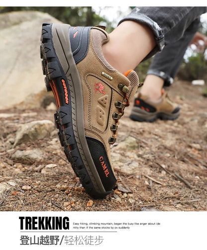 Classic Black Men's Hiking Shoes Outdoor Low Climbing Walking Shoes For Men Trekking Sneakers Non-Slip Mountaineering Shoes Man