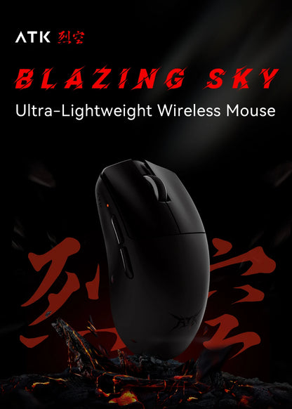 ATK BlazingSky F1 Extreme vezeték nélküli gaming egér, PAW3950 Ultra, két üzemmód, 8000Hz, 35g, könnyű e-sport FPS egér