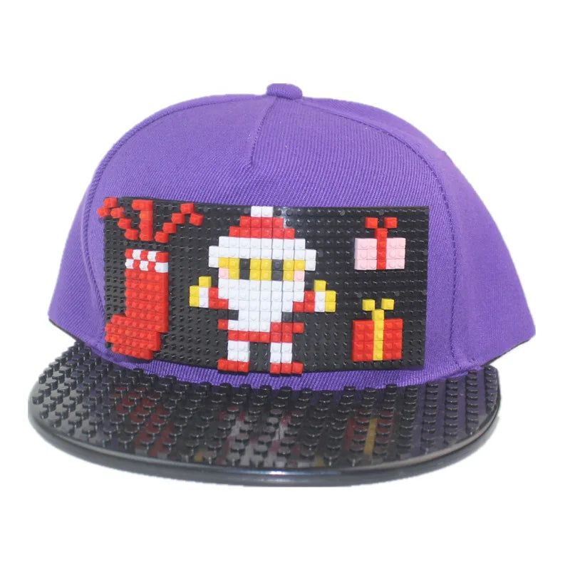 Șepci de baseball cu imprimeu cartoon patchwork, blocuri DIY, șepci snapback, șepci hip-hop pentru bărbați și femei, șepci detașabile cu pixeli, șepci „dad hats”, pentru copii și adulți