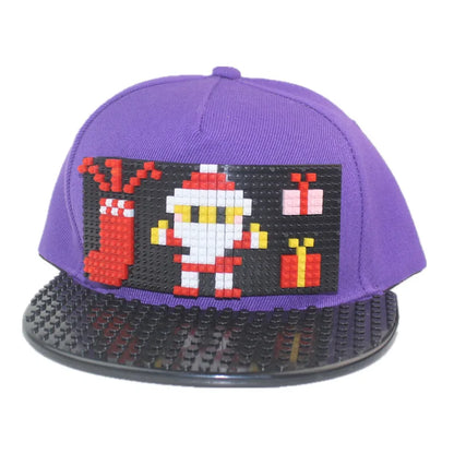 Șepci de baseball cu imprimeu cartoon patchwork, blocuri DIY, șepci snapback, șepci hip-hop pentru bărbați și femei, șepci detașabile cu pixeli, șepci „dad hats”, pentru copii și adulți