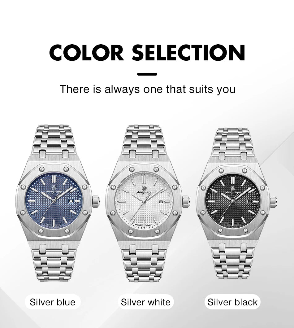 PAAZOMU Luxury Square Man Quartz Watch Waterproof Luminous Date Men's Watch High Quality Stainless Steel Business Men Watches