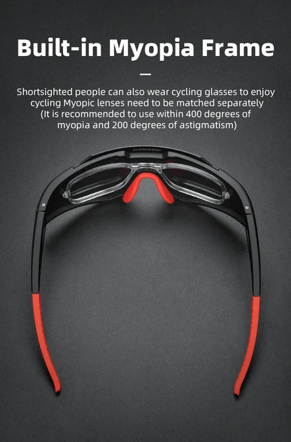 ROCKBROS Photochromic Cycling Glasses Polarized Adjustable Nose Support Myopia Frame Sports Sunglasses Men Women Eyewear Goggle
