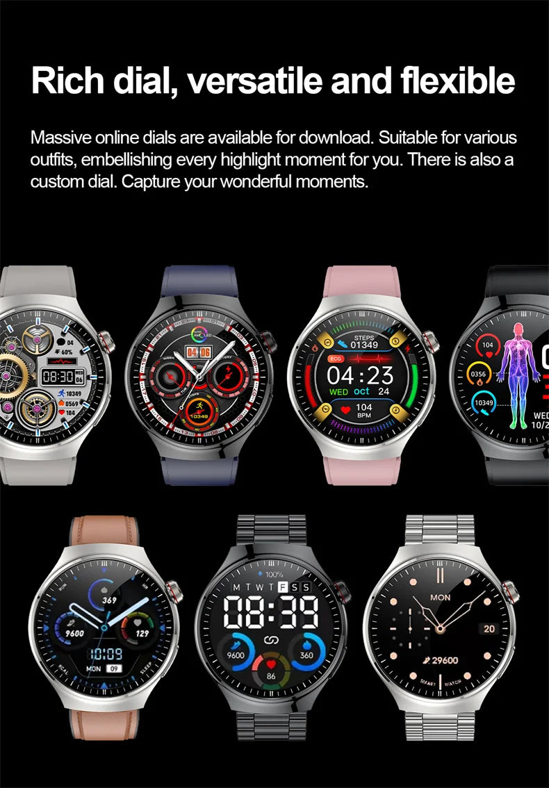 2025 New Smart Watch For Men Health ECG+HRV Blood Oxygen Uric Acid Fitness Sport Tracker Watches body fat Sleep Call Smartwatch