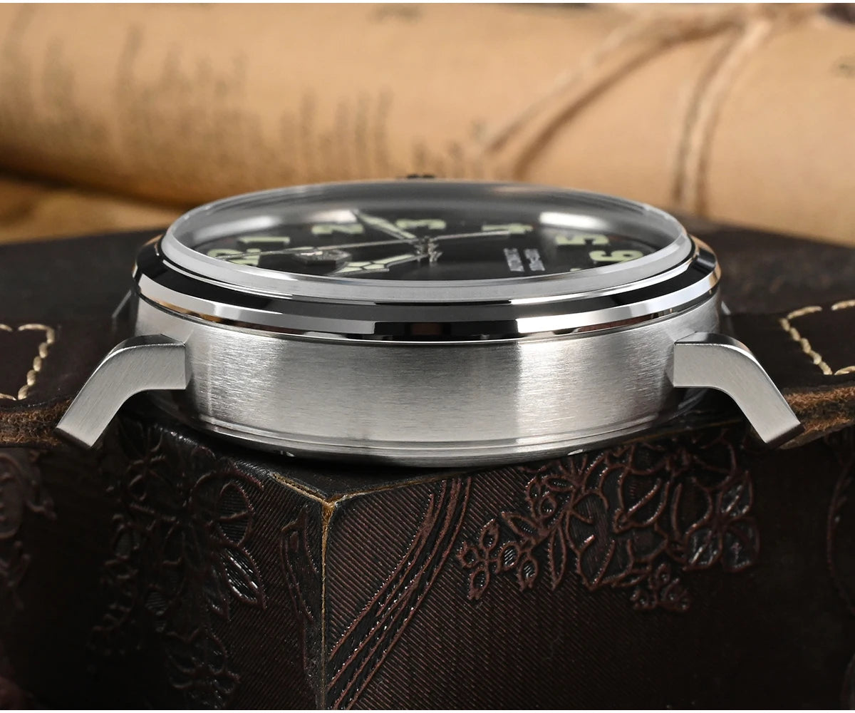 San Martin Fashion Men's Watch 40mm Pilot Automatic Mechanical YN55 PT5000 SW200 Stainless Steel Luminous Waterproof 100m