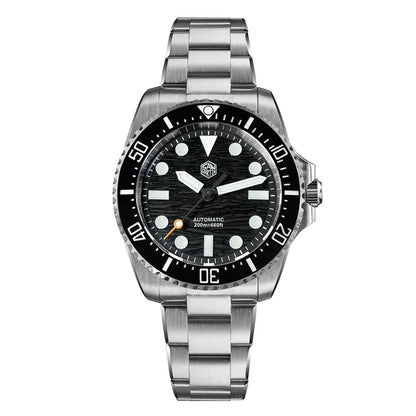 San Martin 2026 Men Diver Watch 38mm Wave Texture Dial Miyota 90S5 Automatic Mechanical Luxury Wristwatch Waterproof 200m SN0126