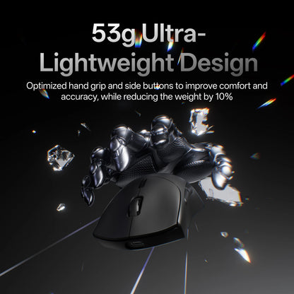 Rapoo VT7 MAX Wireless Gaming Mouse, True 8K Wireless Gaming Mouse, 53g Ultra-Lightweight, 30K DPI, 750-Hour Battery, Programmable Gaming Mouse
