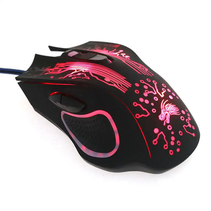 2400 DPI laidinė USB žaidimų pelė su RGB LED apšvietimu, ergonomiška kompiuterio pelė, skirta asmeniniams kompiuteriams, nešiojamiesiems kompiuteriams ir „MacBook“, profesionali 6 mygtukų optinė žaidimų pelė