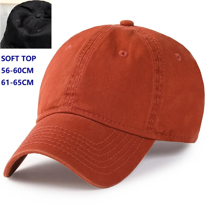 Bejzbol kape za muškarce s velikom glavom, za žene, XXL, prevelike, visoke krune, podesive, jednobojne, s kopčom (snapback), 56-60 cm, 60-65 cm