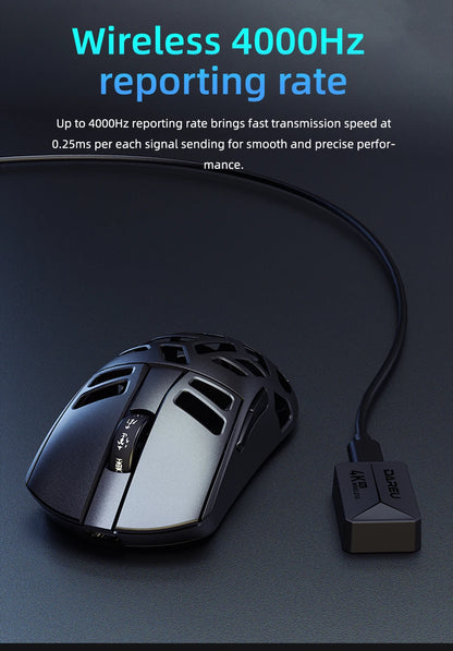 DAREU Al-mg Tri-mode 8Khz PBT trådløs gamingmus med hurtigopladning, PAW3950, 30000 DPI, letvægtsdesign til PC-gamere