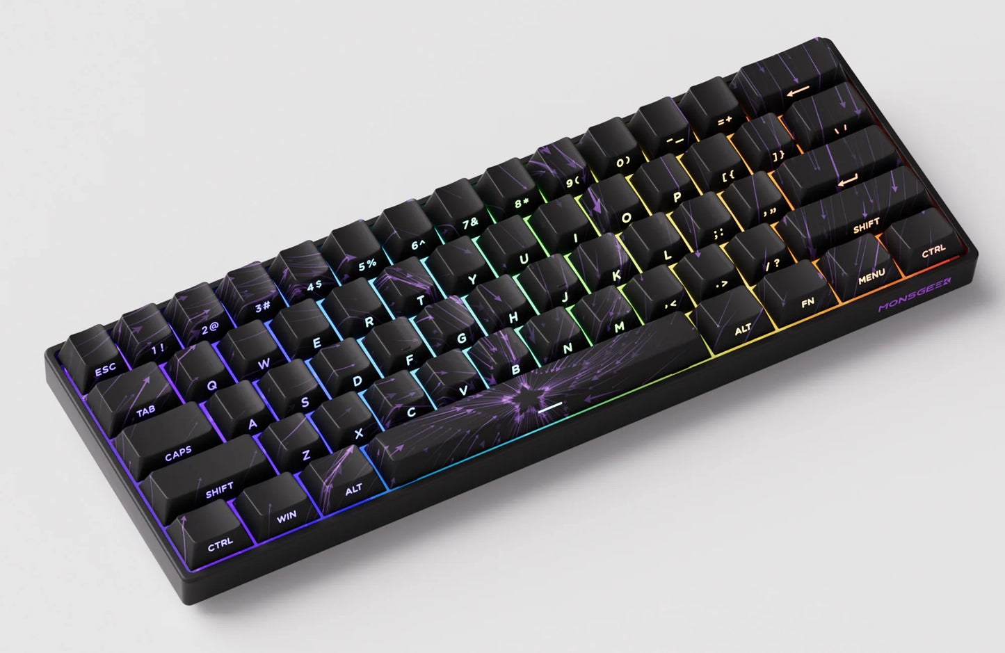 MONSGEEK FUN60 PRO&MAX HE Teclado mecânico 60% sem fios para gaming com switches magnéticos, Rapid Trigger 8K, ARGB e personalização