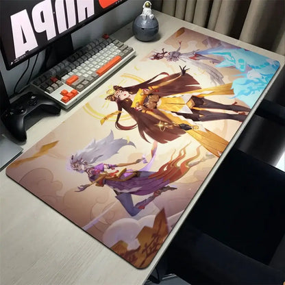 „Amaterasu Kiriko Overwatch“ pelės kilimėlis, stalo kilimėlis su paminkštinimu, „Prime Gaming“ žaidimų aksesuarai, XXL klaviatūros kilimėlis