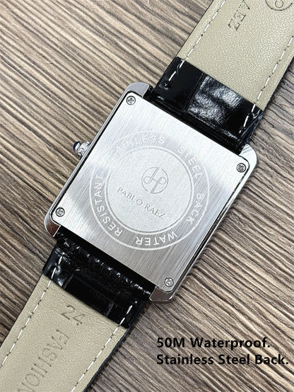 Men Watch Business Retro Classic Calendar Luxury Leather Waterproof Male Fashion Quartz Clock Watches with Box and Spare Battery