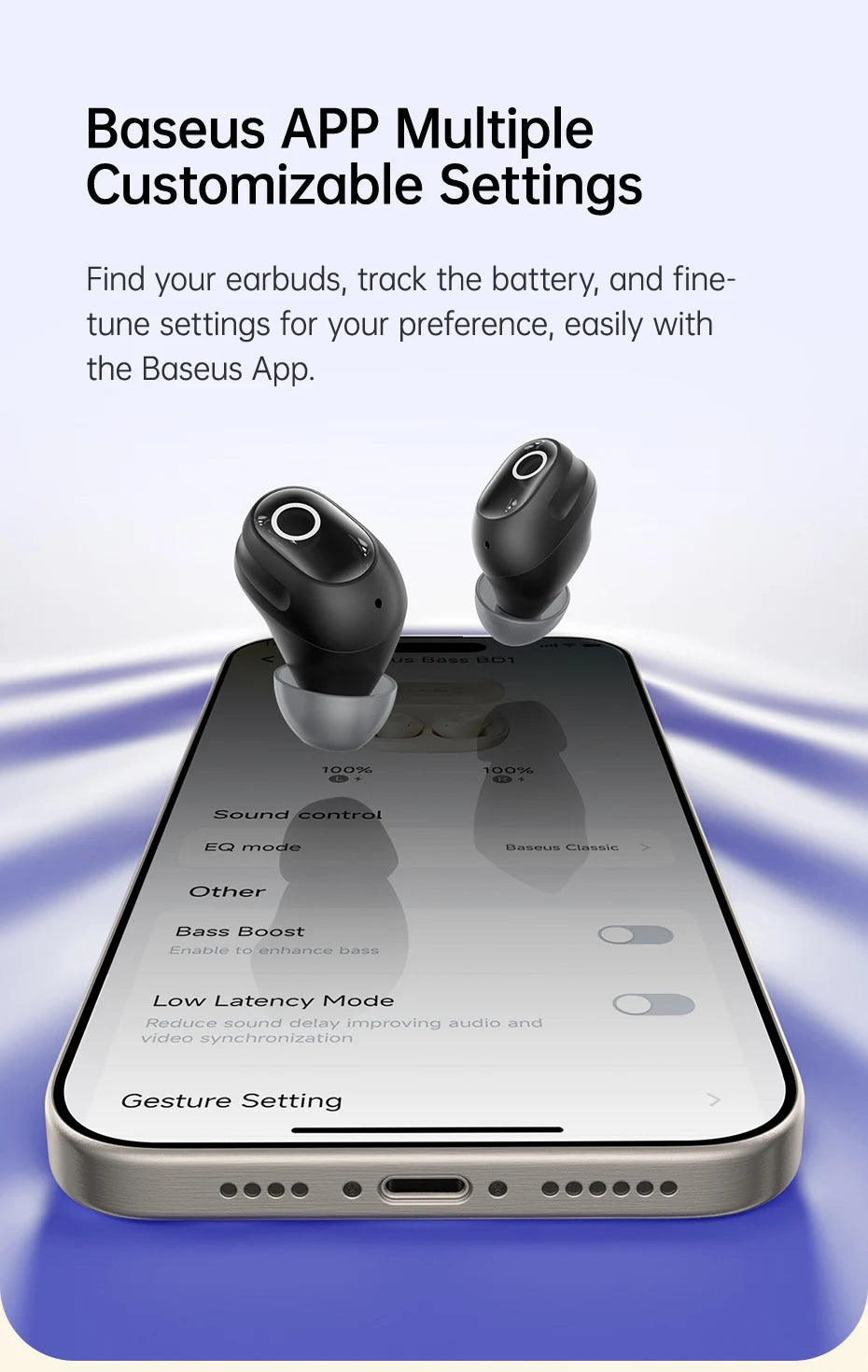 Baseus Bass BD1 Wireless Bluetooth 5.4 Earbuds – Mini Bean TWS Earphones, 35H Playtime, IP55 Waterproof Sports Headphones with Deep Bass & Low Latency