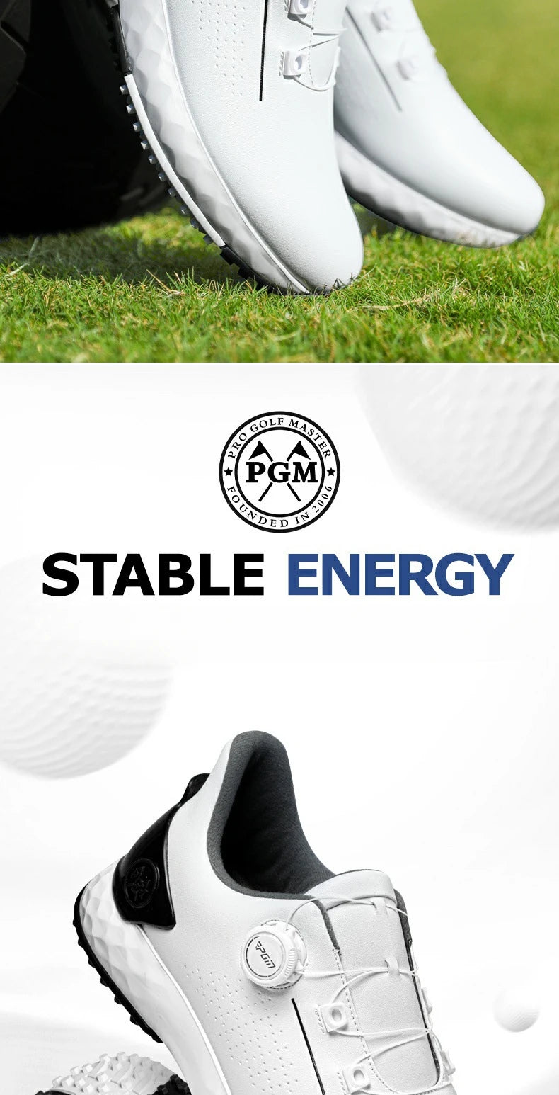 PGM golf-sneakers til herrer – komfortabel støddæmpning, drejeknap-snørebånd, vandtætte og skridsikre, med højdeøgning XZ408