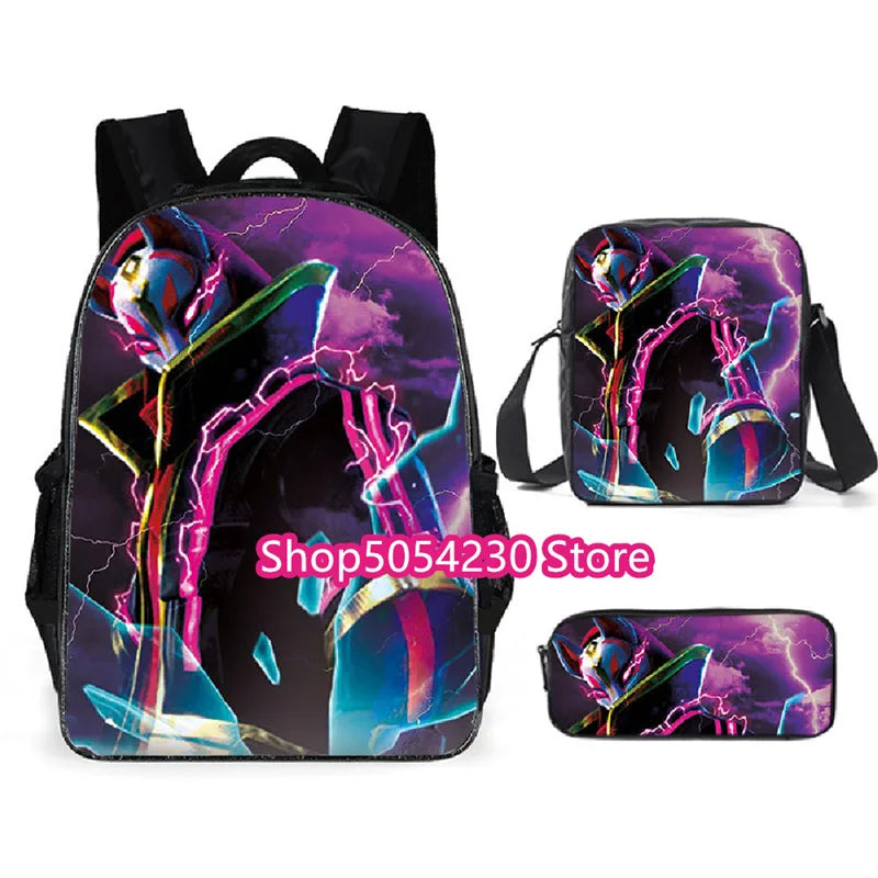 Zaino Fortnited 3PCS per ragazzi, Victory Game, 16 Inch, resistente all’acqua, per scuola materna, zaino scolastico cool per scuola elementare