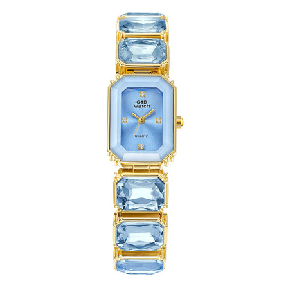 Ladies Wrist Watch Small Golden Square Quartz For Women Bracelet Watches Top Brand Luxury Diamond Fashion Women's Watch 2024