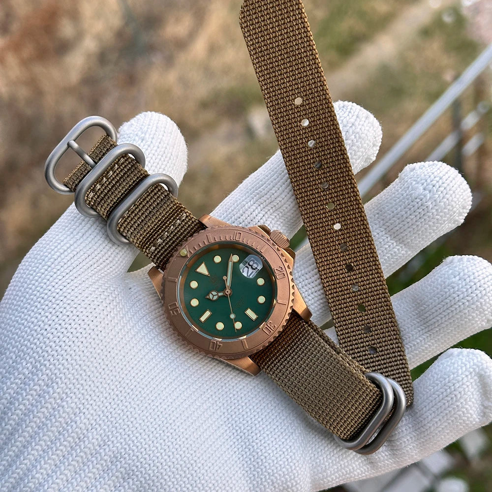 STEELDIVE Brand SD1953S Solid Bronze 41mm 30ATM Waterproof Sapphire Glass Super Luminous  NH35 Automatic Mens Dive Watch