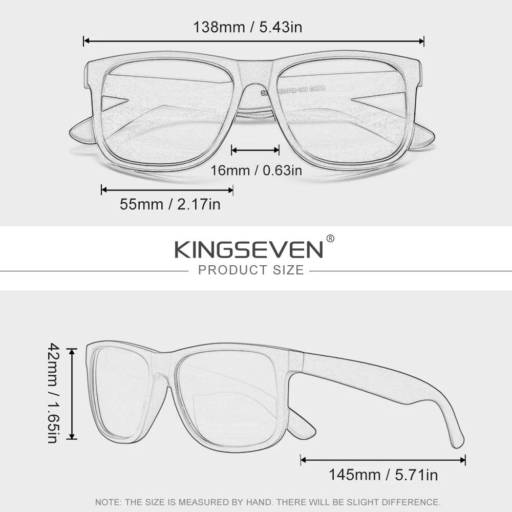 KINGSEVEN Fashion Square Polarized Men and Women Sunglasses Driving Outdoor Travel Glasses UV400