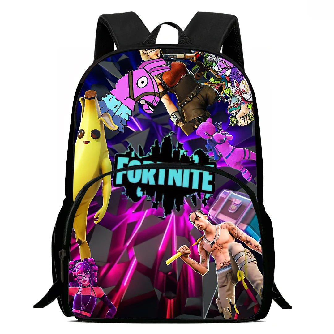 Kids School Backpack with Front Pocket, Light Weight Cartoon Fortnite Children Backpack For Age 6-9, Bags For Boys Girls