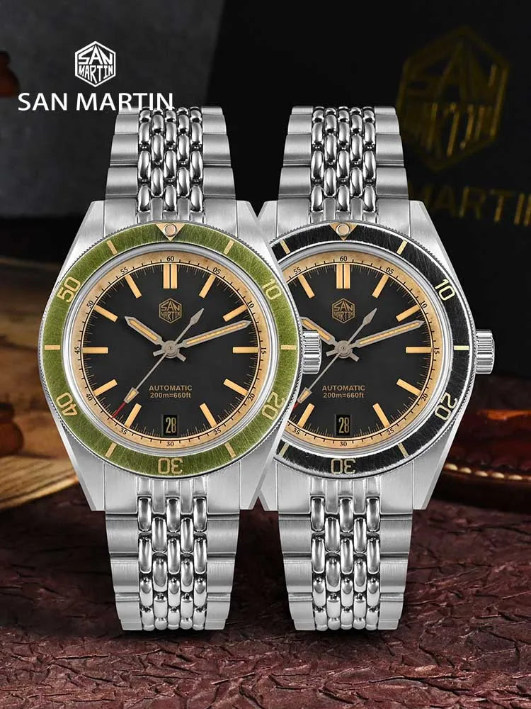 San Martin 39.5mm Summer Dive Watch Fashion Fun Fruit Series Men Sports Watches NH35 Automatic Mechanical 20 ATM SN0116 Reloj
