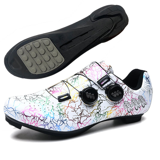 Scarpe sportive da ciclismo da donna, antiscivolo in gomma, MTB da uomo, in pelle PU traspirante, per outdoor, racing e pedali da bicicletta, unisex