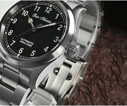 San Martin Simple Men Watch 37mm Pilot Miyota 8215 Classic Military Explore Automatic Mechanical Watches Waterproof 100m