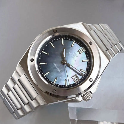 Tandorio 200M Diving 40mm Black White Shell Dial Lume NH35Automatic Men Watch Sapphire Glass Stainless Steel Bracelet 2025