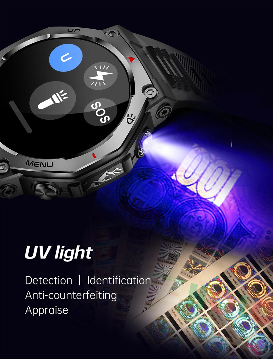 New T-Rex 3 Military Outdoor Sports Smart Watch Men GPS Motion Track 5 ATM Waterproof Heart Rate HD Bluetooth Call Smart Watch