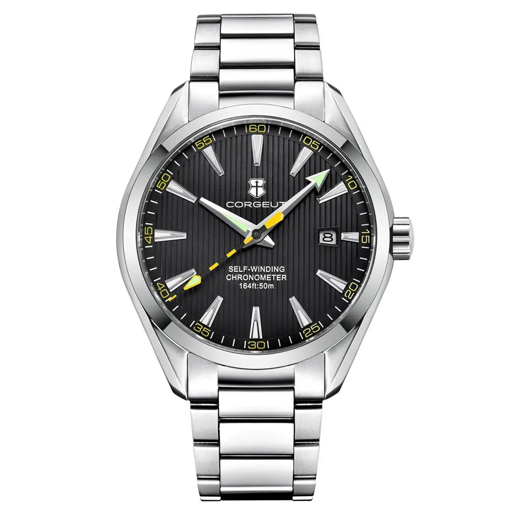 Luxury NH35 Movt Corgeut 41mm Man Sport Clock Automatic Relogio Masculino Mechanical Wristwatch Sapphire Steel Band Men's Watch