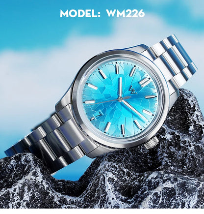 WM Watch Automatic Mechanical Men Watches NH35 Sapphire Glacier Collection 100M Water Resistant Man Welly Merck Watch WM226