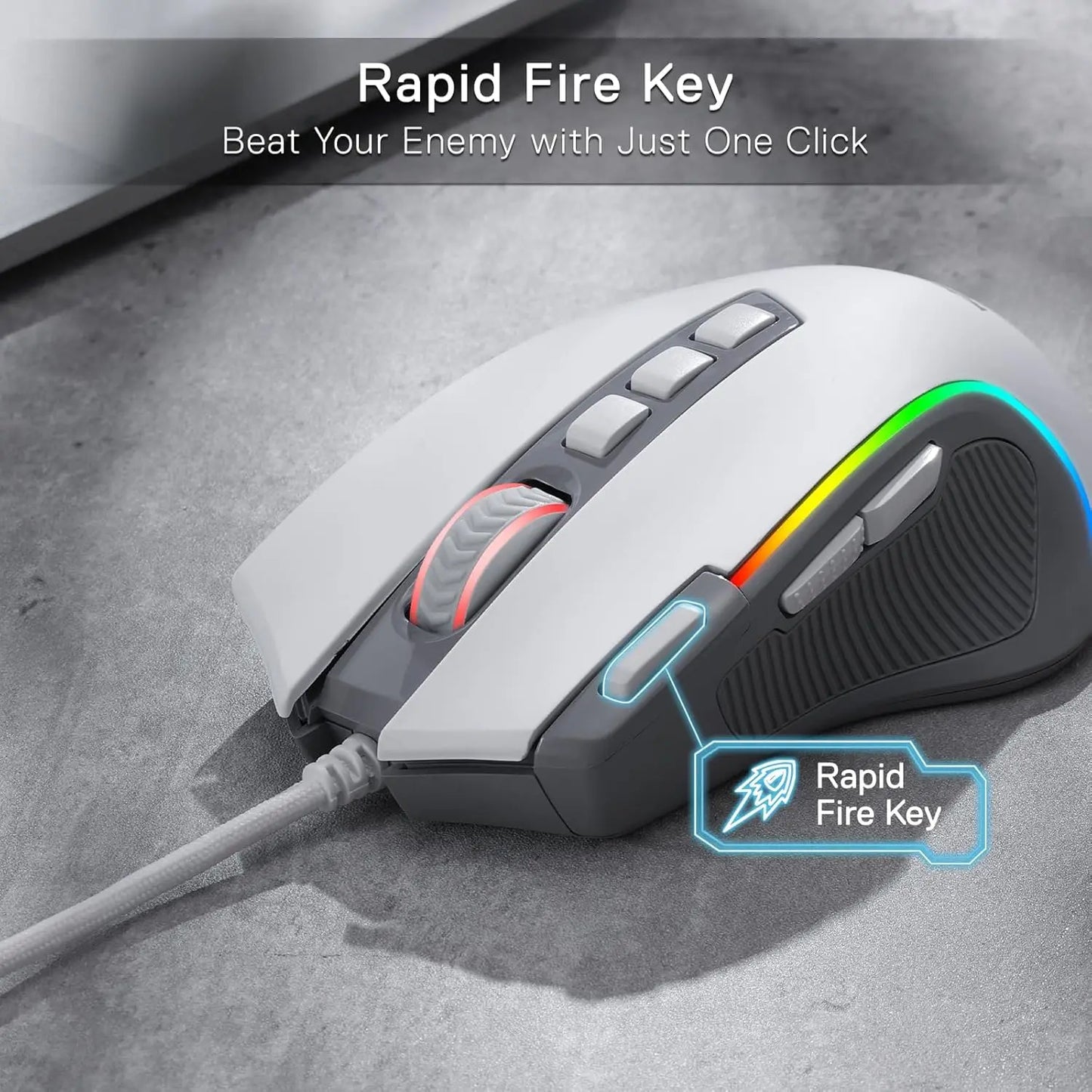 Redragon M612 RGB Gaming Wired Mouse, 8000 DPI Optical Gaming Mouse with 9 Programmable Buttons, RGB Backlit Gamer Mouse for PC & Laptop