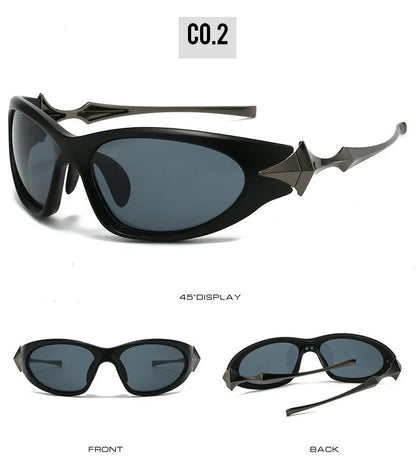 Steampunk Y2k Sport Sunglasses Women 2026 Luxury Men Sun glasses For Female 2000's Futuristic Goggles Eyewear Accessories Lenses