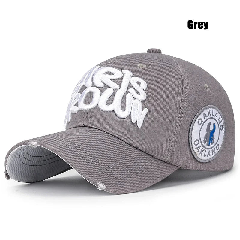 Modna czapka baseballowa do sportu na świeżym powietrzu, unisex, dla mężczyzn i kobiet, z uniwersalnym haftem literowym, regulowana czapka typu snapback