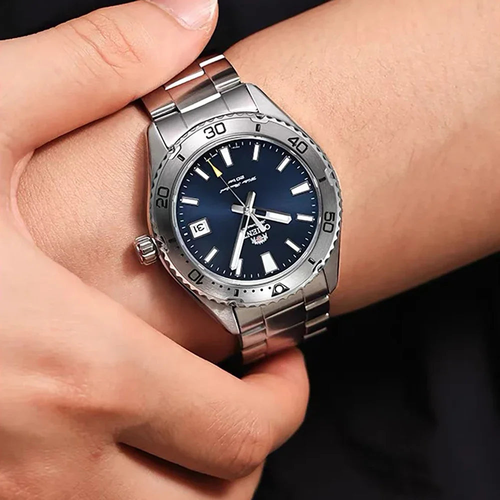 Original Orient Automatic Mechanical Watch 200M Water Resistant Unidirectional Bezel Black Dial Men's Sport Diver Watch