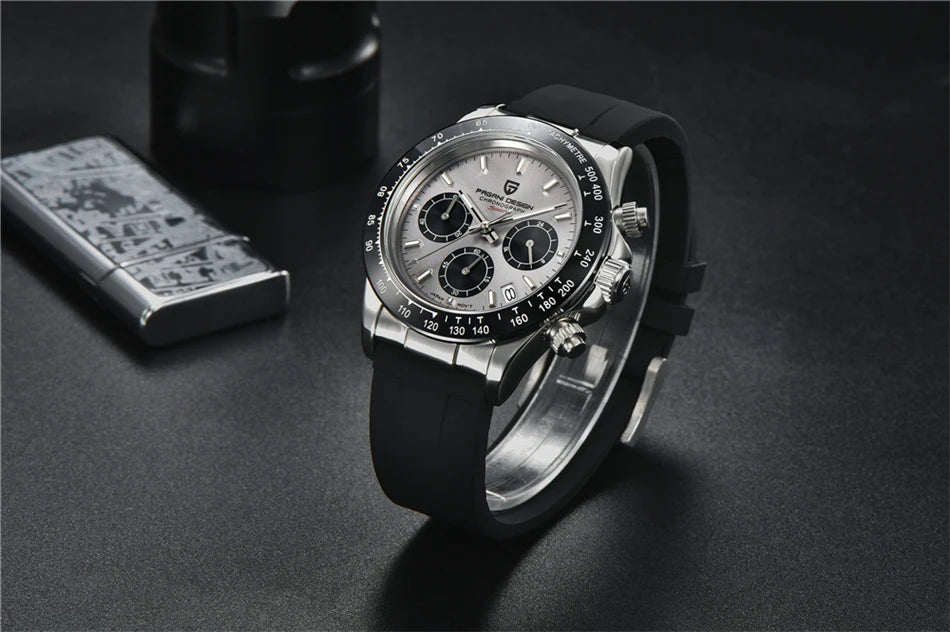 PAGANI DESIGN V2 40MM Quadrante meteorite Orologio da uomo al quarzo Cronografo retro in zaffiro Orologio impermeabile da uomo Reloj0 hombr