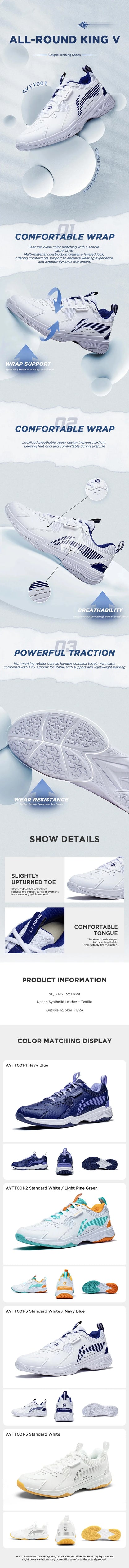 Li-Ning Unisex Badminton Training Shoes Cushion Bounce Breathable LiNing Comfortable Sport Shoes Wearable Sneakers AYTT001