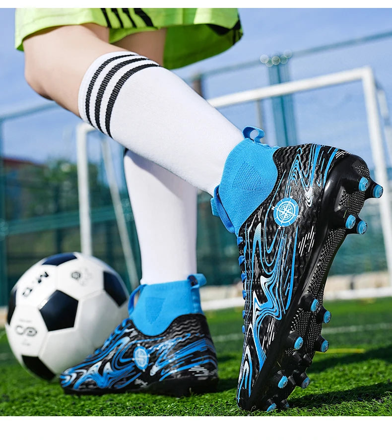 Men Professional Soccer Cleats Football Boots Studs Non Slip Breathable Training Boys Match Sneakers Comfortable for Grass Turf
