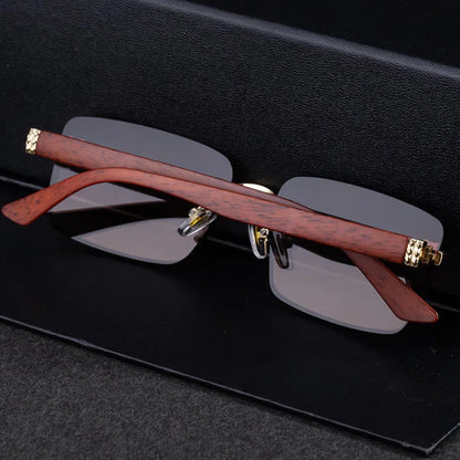 2026 Wooden Rimless Sunglasses Women Trendy Retro UV400 Protection Square Sunglass Men Brand Design Fashion Glasses Dropshipping