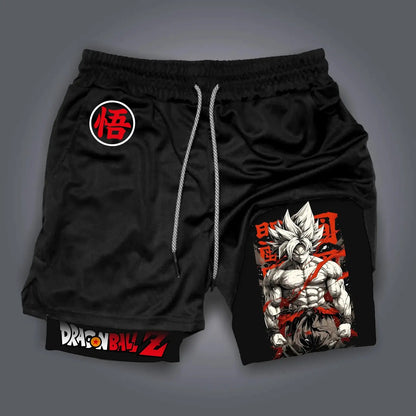 Dragon Ball Anime Goku Double-layered Shorts for Men Summer 2026 Sporty Loose Fit Breathable American Style Printed Outerwear