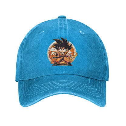 DBZ Little Kakarot Baseball Cap Casual Distressed Cotton dragon ball Sun Cap for Men Women Outdoor Adjustable Fit Hats Cap