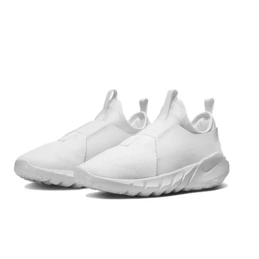 Nike's New Comfortable, Lightweight, Easy-To-Wear Outdoor Women's Slip-On Running Shoes Flex Runner2 Mesh Stitching Soft Travel Running Shoes Silver-White Versatile Lightweight Commuting Casual Sports Shoes Essential for Spor