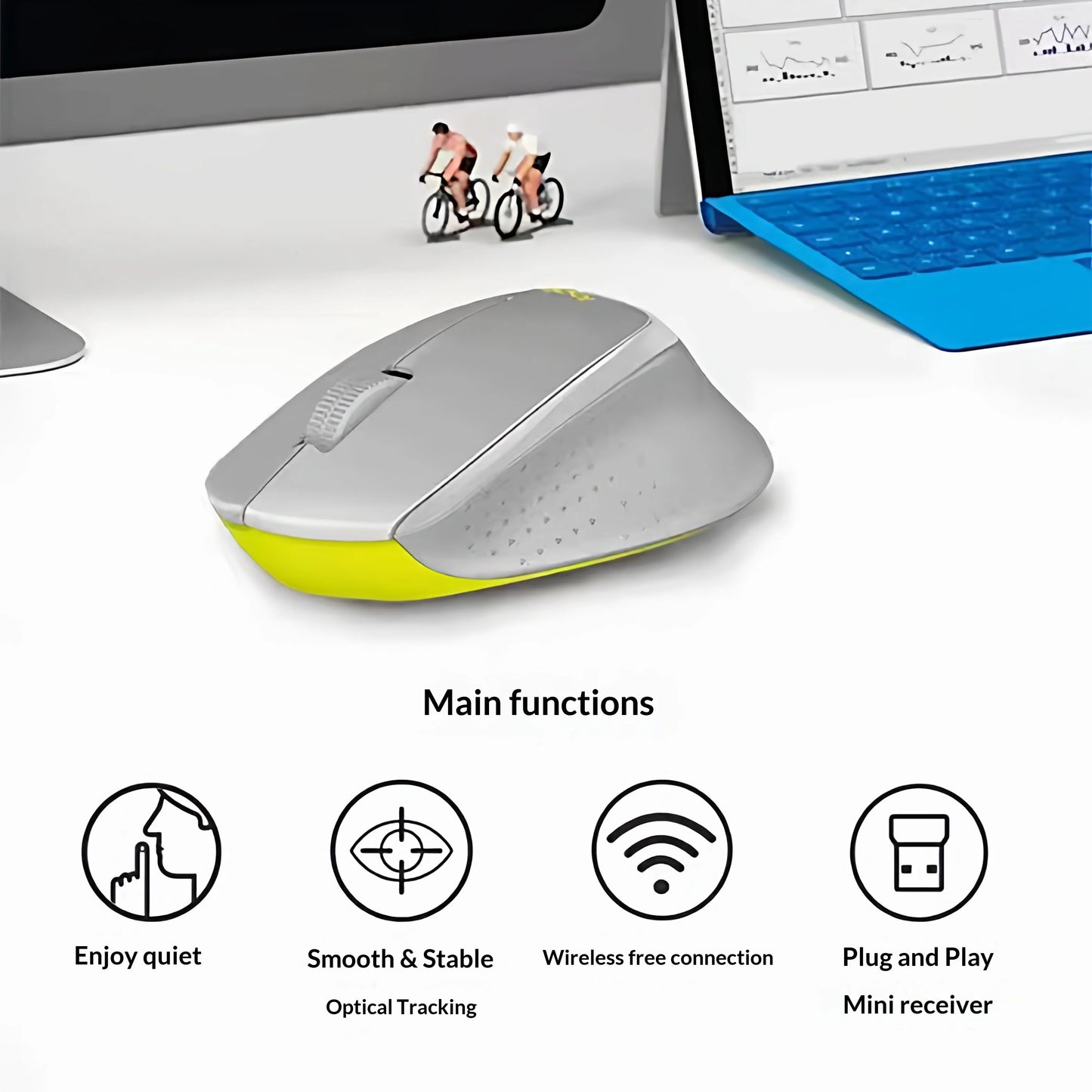 Mouse professionale da ufficio Logitech M330, compatto, silenzioso, facile da trasportare, confortevole al tatto e progettato specificamente1