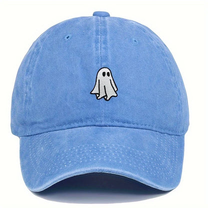 Halloween Embroidered Baseball Hat with Cute Ghost Pattern Simple Style Suitable for Men and Women