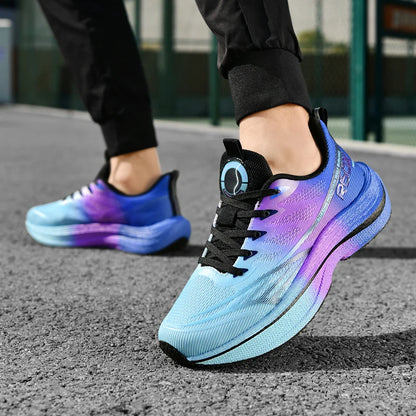 Löparskor för män i mesh, andningsbara, snörningsbara, bekväma, maraton-, sport- och fritidsskor, tennis-skor, stora storlekar, trendiga sneakers för män