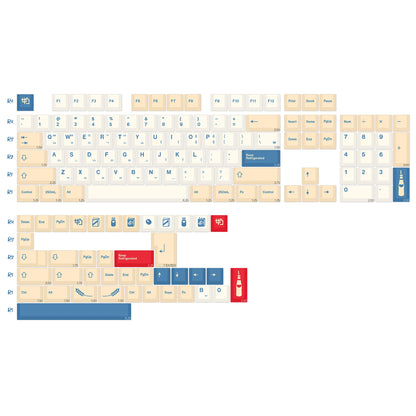 KBDiy Retro GMK Redacted Keycaps White ISO Cherry Profile PBT Keycap Alice Spacer Bar 7u For 60 Mechanical Keyboard MX Switch