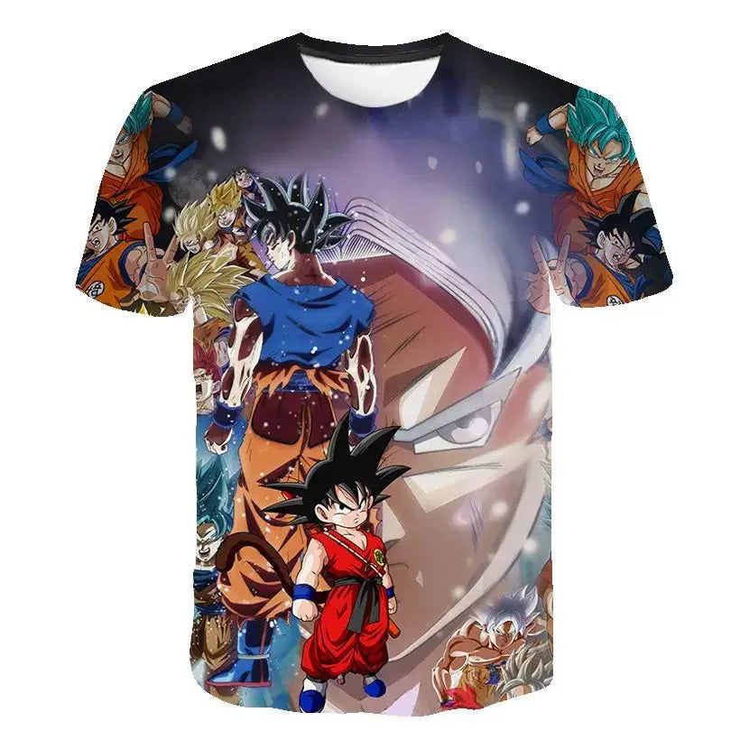 2026 New Dragon Ball 3D Printed T-shirt for Children's Clothing, Adult Summer Short Sleeved Anime T-shirt,casual and Fashionable