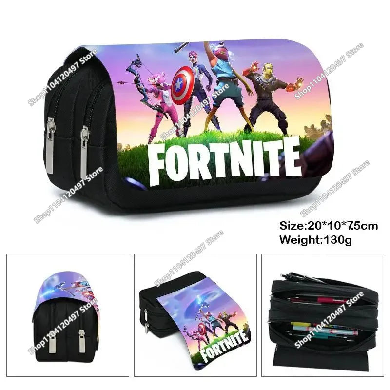 Fortnites Anime Pencil Bag Kawaii PencilCase Large Capacity Waterproof Handheld Cosplay Pencil Pouch Office Stationary Gift Toy