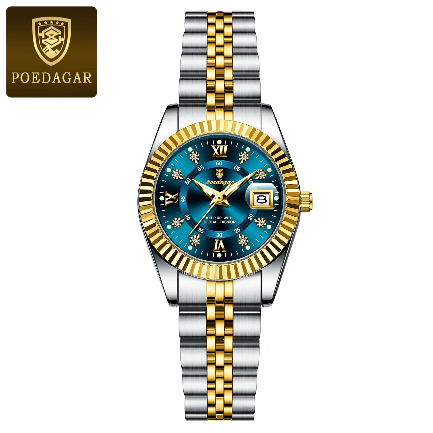 POEDAGAR Top Luxury Ladies Wristwatch Waterproof Luminous Date Casual Women Watch Stainless Steel Quartz Fashion Women's Watches